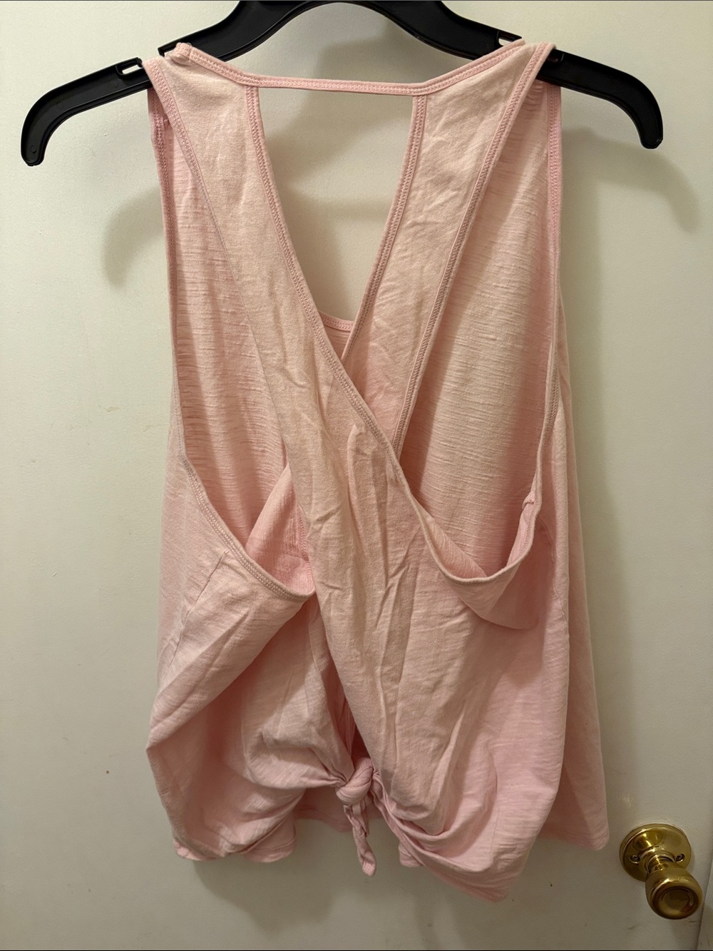 Brisas Open Back Pink Tank Top - Sleeveless Scoop Neck - Picture 5 of 7
